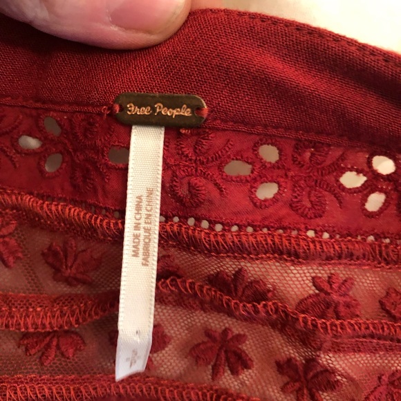 Free People Rust Lace Long Sleeve Dress - Picture 2 of 8